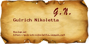 Gulrich Nikoletta névjegykártya