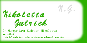 nikoletta gulrich business card